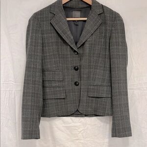 Gray Plaid Women's Wool Blazer by Premise, size 2